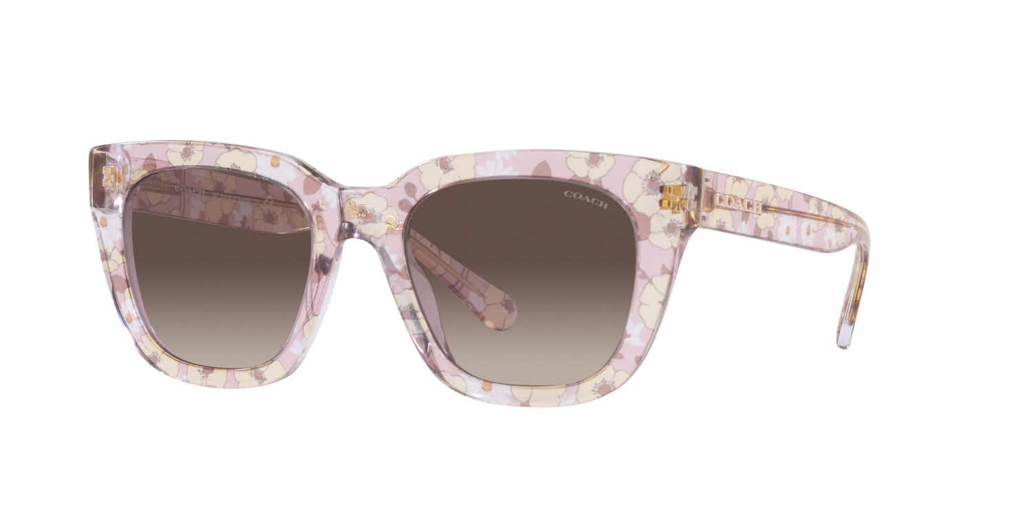  brown pink gradient lens /transparent pink floral print