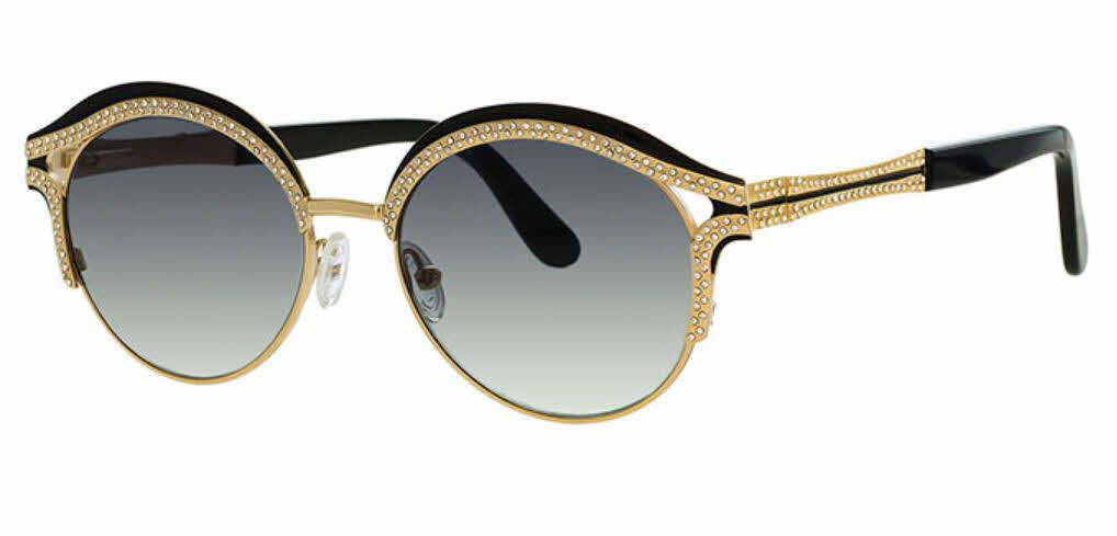  black with clear crystals with grey lens /gold