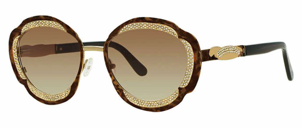  leopard with clear crystals with brown lens /gold